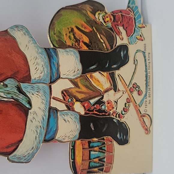 Vintage Merrimack Santa Claus Gift Bag Red Gold Edge - Picture 3 of 5